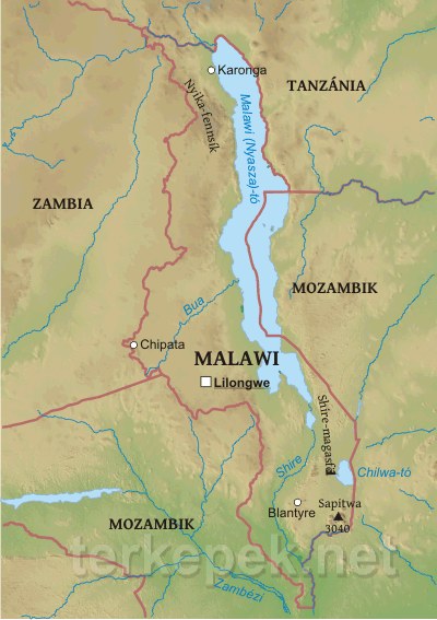 Malawi térkép